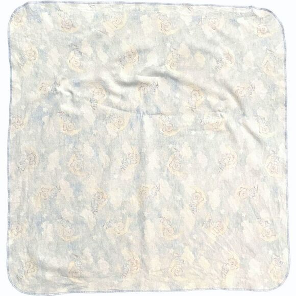 Vintage Dreaming Bear Receiving Blanket 28 X 28.5 Blue Bear Moon Clouds - Picture 4 of 7